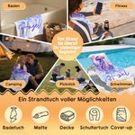Personalisiertes Strandtuch im Aquarellstil | mit Meeres­tier-Motiv und Namen | in Übergröße erhältlich | Sommerausflug Geschenk für Familie Freunde