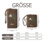 Personalisierte Portemonnaie mit Geburtsblume im Cloisonné-Effekt | mit Namen | Geldbörse | Alltag Geburtstag Muttertag Geschenk für Damen Mutter