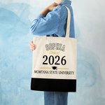 Sac Fourre-tout Rétro Personnalisé avec Nom et Année de Classe Cadeau Graduation Fin d'Études pour les Diplômés