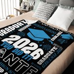 Personlig Class of 2026 You Did It Graduation Cap Mykt pledd med navn og årstall Hjemmedekorasjon Avgangsfestgave til nyutdannede