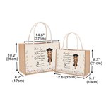 Bolsa de Yute Reutilizable Personalizada con Dibujos Animados de Graduados Florales con Nombre y Año Regalo de Celebración de Graduación para Mujeres Graduadas