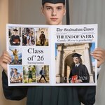 Spersonalizowana gazeta ukończenia szkoły z imieniem i zdjęciem dla bukietu kwiatów Prezent ukończenia szkoły dla absolwentów szkół średnich