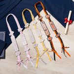 Spersonalizowana, wielokolorowa, brokatowa wstążka z imieniem i nazwiskiem Class of 2026 Graduation Ribbon Lei Akcesoria dla Absolwentów Prezent dla Seniora