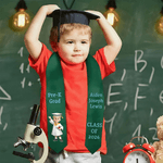 Personalisierte Cartoon-Charakter Multi-Color Graduierung Schärpe mit Namen und Jahr Graduierung Party Geschenk für Vorschule Kindergarten
