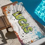 Personalized Graffiti Style Quick Dry Oversized Microfiber Beach Towel with Name Summer Vacation Beach Party Birthday Gift for Kids Friends