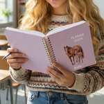 Personalized Horse Flower Butterfly 2026 Planner A5 Spiral Notebook with Name and Weekly Monthly Planner Pages Birthday Gift for Horse Owners Lovers
