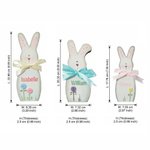 Personalized Cute Easter Bunny Wooden Ornament with Name Tabletop Decor Easter Party Gift for Family Kids