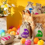 Personalisierte niedliche Kaninchenohr Dinosaurier Drawstring Geschenk Tasche mit Namen Ostern Jagd Party Geschenk für Jungen Mädchen