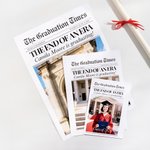 Spersonalizowana gazeta ukończenia szkoły z imieniem i zdjęciem dla bukietu kwiatów Prezent ukończenia szkoły dla absolwentów szkół średnich
