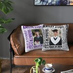 Taie d'Oreiller Multicolore Personnalisée avec Photo Nom et Année Cadeau de Fin d'Études pour les Diplômés de la Promotion 2026