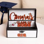 Personalized Graduation Cap Keepsake Gift Box with Name and Year Memory Graduation Gift for Class of 2026 Graduates