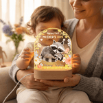 Veilleuse personnalisée en acrylique avec nom et socle en bois Décoration de chambre Anniversaire Fête des mères Cadeau pour nouvelle maman