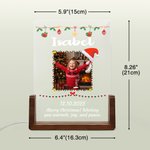 Personligt LED-nattljus i akryl med mjukt sken med flera teman, fototext och träfot I kärleksfullt minne Julklapp till vänner och familj