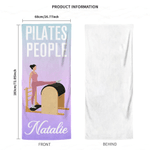 Personalisierte Cartoon Pilates Charakter Farbverlauf Pilates Handtuch mit Namen Sport Zubehör Geburtstag Fitness Geschenk für Pilates-Liebhaber