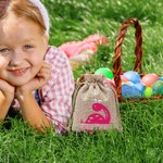 Personalisierte niedliche Kaninchenohr Dinosaurier Drawstring Geschenk Tasche mit Namen Ostern Jagd Party Geschenk für Jungen Mädchen