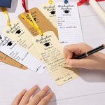 Personalized Graduation Wishes Card Tags with Ribbon Name and Year Set of 8 Party Decor Graduation Gift for Graduates
