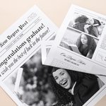 Personalized Graduation Newspaper Vintage Wrapping Paper with Text and Photo for Flower Bouquet Graduation Gift for High School College Graduates