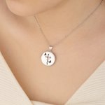 Personalizada Cruz Nacimiento Flor Foto Relicario Collar Dainty Joyería Cumpleaños Aniversario Día de la Madre Cristiano Regalo para Mamá Abuela Mujer