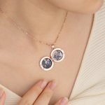 Personalizada Cruz Nacimiento Flor Foto Relicario Collar Dainty Joyería Cumpleaños Aniversario Día de la Madre Cristiano Regalo para Mamá Abuela Mujer