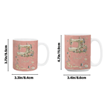 Personalized Scissors Button Sewing Machine Pattern 11 oz 15 oz Ceramic Mug with Name Daily Drinking Birthday Gift for Mother Seamstress