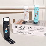 Personalised Cartoon Character LED Rechargeable Light Clip with Name and Birth Flower Reading Accessories Birthday Gift for Book Lovers Friends