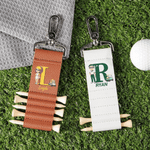 Personalisierte Cartoon Character Initial PU Leder Golf Tee Halter Tasche Tag mit Namen und 5 Pcs Bambus Tees Spiel Tag Geburtstag Geschenk für Golfspieler