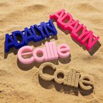 Personalized Multi-color Name 3D Printed Sand Mold 1-7 Letters Beach Vacation Essentials Play Birthday Gift for Family Kids
