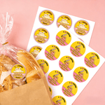 Autocollant personnalisé Cookie Monster Bread Monster Cute Cookie Sticker with Name Bakery Birthday Gift for Cake Shop Baker