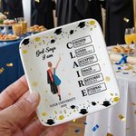 Personalized Cartoon Graduate Character Bible Name Ceramic Trinket Jewellery Dish with Year and School Name Graduation Gift for 2026 Graduates