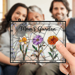 Ornement en acrylique personnalisé avec nom et fleurs de naissance - Cadeau d'anniversaire et fête des Mères pour maman et grand-mère
