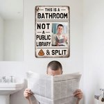Divertente cartello in metallo stile retrò personalizzato Questo è un bagno con foto Decorazione da parete per il bagno Regalo di compleanno per gli amici della famiglia