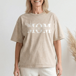 Personalized Mom Text Design Soft Distressed 100% Cotton T-shirt med 1-4 namn Daglig användning Mors dag Födelsedagspresent till kvinna Mamma