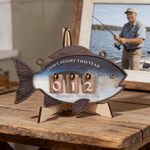 Personalized Fish Caught This Year Hanging Sign with Name Father's Day New Year Birthday Gift for Dad Grandpa Fisherman