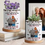 Spersonalizowana stylowa ceramiczna doniczka w panterkę z imieniem matki i córki na Dzień Matki, prezent urodzinowy dla mamy i córki