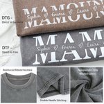 Personalized Mom Text Design Soft Distressed 100% Cotton T-shirt med 1-4 namn Daglig användning Mors dag Födelsedagspresent till kvinna Mamma