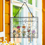 Ornement en acrylique personnalisé avec nom et fleurs de naissance - Cadeau d'anniversaire et fête des Mères pour maman et grand-mère