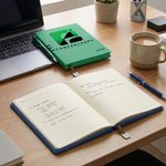 Personalizada Logotipo de la empresa PU cuero cuaderno pluma Set con nombre y lema aniversario promoción regalo para el empleado