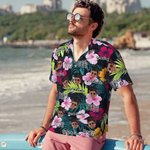 Casquette personnalisée avec photo du visage Chemise hawaïenne avec nom et année Fête de fin d'études Fête de vacances d'été Cadeau pour homme