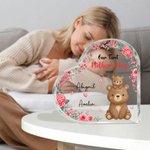 Personalized 1st Mother's Day Cute Parent-Child Animal Heart Acrylic Plaque with Name and Year Home Decor Mother's Day Birthday Gift for New Mom