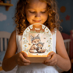 Personalized Cute Daisy Animal Acrylic Night Light with Name and Wooden Base Room Decor Birthday Mother's Day Gift for Mom Baby