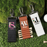 Personalisierte Cartoon Character Initial PU Leder Golf Tee Halter Tasche Tag mit Namen und 5 Pcs Bambus Tees Spiel Tag Geburtstag Geschenk für Golfspieler