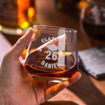 Personalised Graduation Cap Name Whiskey Rocks Glass with School Name and Year Graduation Party Birthday Gift for Graduates Classmates Drinkers