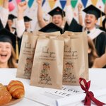 Personalized Cute Grad Cap Teddy Bear Food-Grade Paper Treat Bags Set of 20 Party Favors Graduation Gift for Class of 2026 Graduates