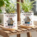 Spersonalizowana stylowa ceramiczna doniczka w panterkę z imieniem matki i córki na Dzień Matki, prezent urodzinowy dla mamy i córki