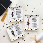 Personalized Cartoon Graduate Character Bible Name Ceramic Trinket Jewellery Dish with Year and School Name Graduation Gift for 2026 Graduates