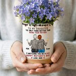 Spersonalizowana stylowa ceramiczna doniczka w panterkę z imieniem matki i córki na Dzień Matki, prezent urodzinowy dla mamy i córki