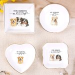 Personalizzato acquerello Pet Photos Ceramic Trinket Jewelry Dishish Uso quotidiano Engagement Party Anniversary Gift for Newlyweds Pampered Family