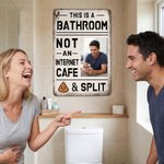 Divertente cartello in metallo stile retrò personalizzato Questo è un bagno con foto Decorazione da parete per il bagno Regalo di compleanno per gli amici della famiglia