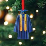 Personalized Graduation Gown Shape Ribbon Acrylic Ornament with Name and Text Christmas Tree Decor Class Of 2026 Graduation Gift for Graduates