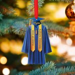 Personalized Graduation Gown Shape Ribbon Acrylic Ornament with Name and Text Christmas Tree Decor Class Of 2026 Graduation Gift for Graduates